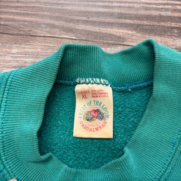 Vintage Fruit‎ Of The Loom Womens XXL Crewneck Cotton Blend Blank Casual Sweater - Picture 2 of 9